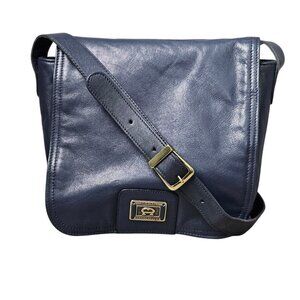 Etienne Aigner Vintage 80s Bag Leather Navy Shoulder Handbag EUC